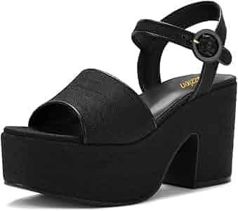 Amazon.com | Pazzion Women Chunky High Heel Platform Sandals